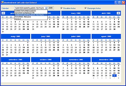 Calendari general i tamb de cadascun dels tallers